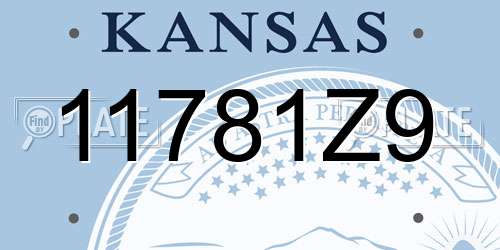 11781Z9 Kansas License Plate