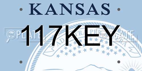 117KEY Kansas License Plate