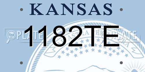 1182TE Kansas License Plate