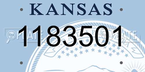 1183501 Kansas License Plate