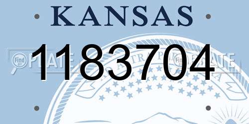 1183704 Kansas License Plate
