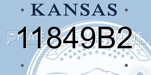 11849B2 Kansas License Plate