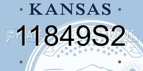 11849S2 Kansas License Plate