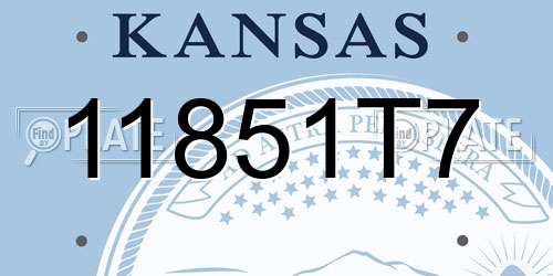 11851T7 Kansas License Plate