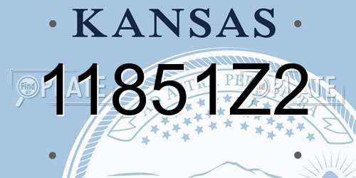 11851Z2 Kansas License Plate