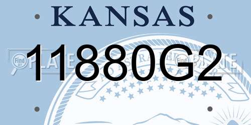 11880G2 Kansas License Plate