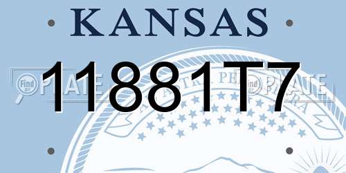 11881T7 Kansas License Plate