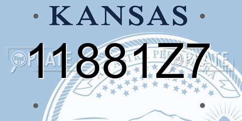 11881Z7 Kansas License Plate