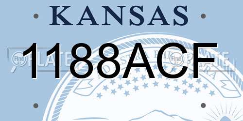 1188ACF Kansas License Plate