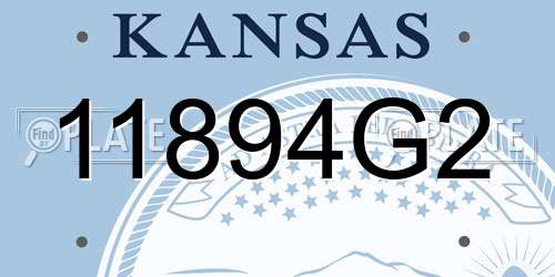 11894G2 Kansas License Plate