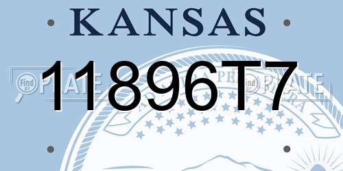 11896T7 Kansas License Plate