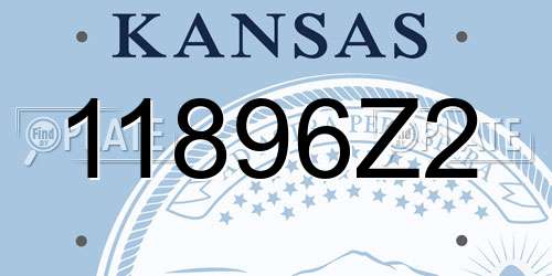 11896Z2 Kansas License Plate