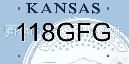 118GFG Kansas License Plate