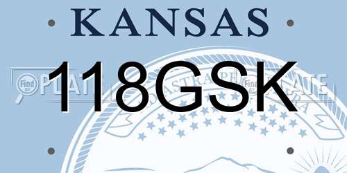 118GSK Kansas License Plate