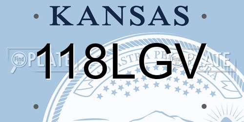 118LGV Kansas License Plate