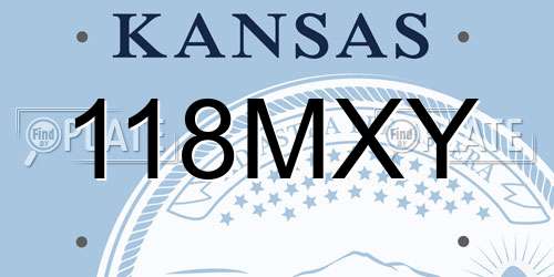 118MXY Kansas License Plate