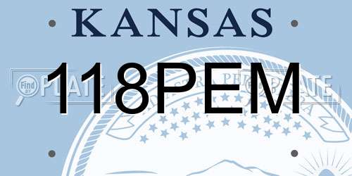 118PEM Kansas License Plate