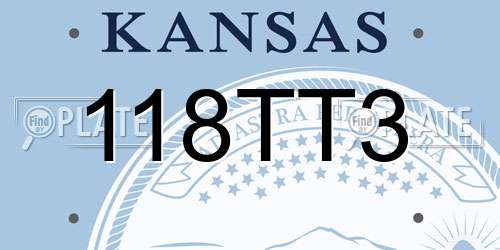 118TT3 Kansas License Plate