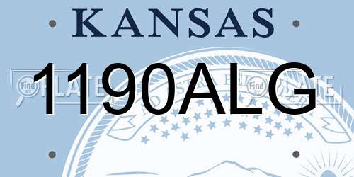 1190ALG Kansas License Plate