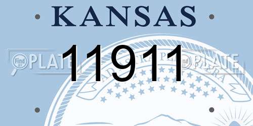 11911 Kansas License Plate