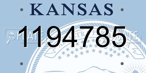 1194785 Kansas License Plate