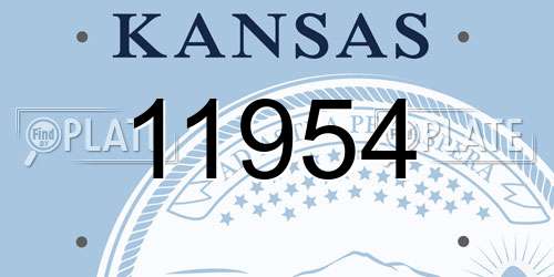 11954 Kansas License Plate