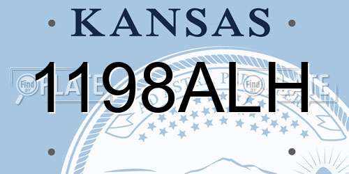 1198ALH Kansas License Plate