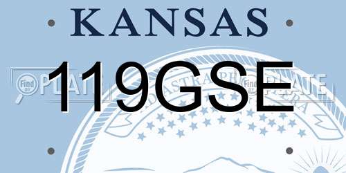 119GSE Kansas License Plate