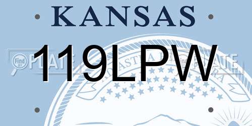 119LPW Kansas License Plate
