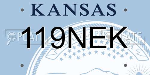 119NEK Kansas License Plate