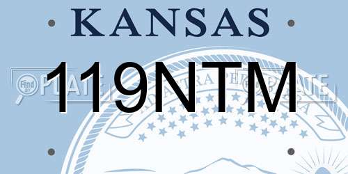 119NTM Kansas License Plate