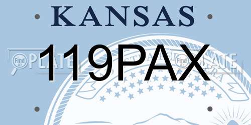 119PAX Kansas License Plate