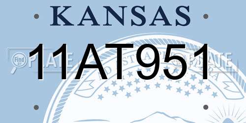 11AT951 Kansas License Plate