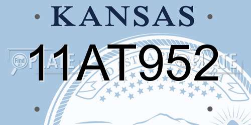 11AT952 Kansas License Plate