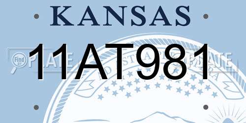 11AT981 Kansas License Plate