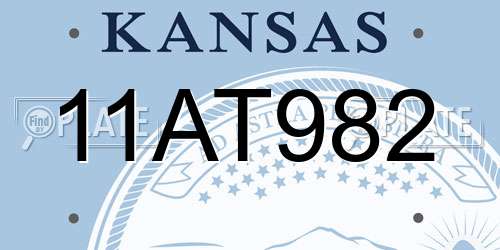 11AT982 Kansas License Plate