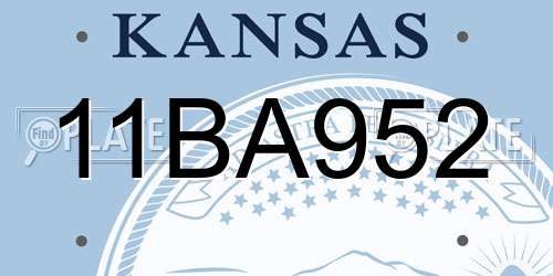 11BA952 Kansas License Plate