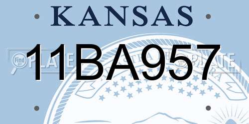 11BA957 Kansas License Plate