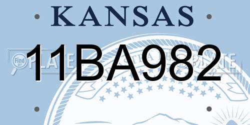 11BA982 Kansas License Plate