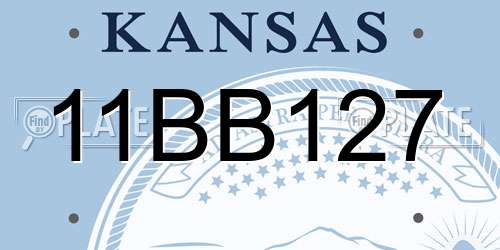 11BB127 Kansas License Plate