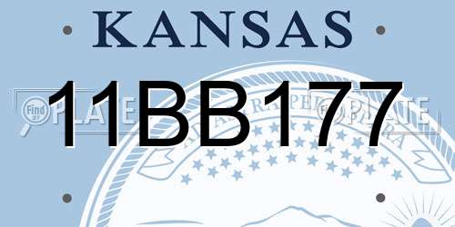 11BB177 Kansas License Plate