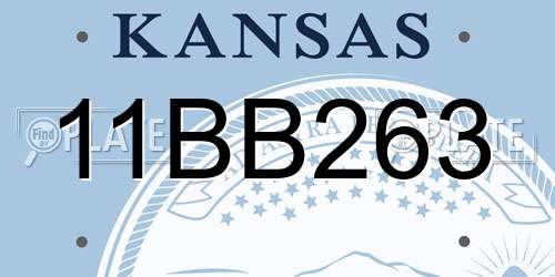 11BB263 Kansas License Plate