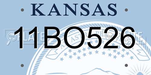 11BO526 Kansas License Plate