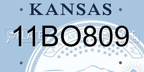 11BO809 Kansas License Plate