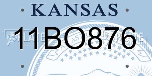 11BO876 Kansas License Plate