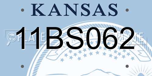 11BS062 Kansas License Plate