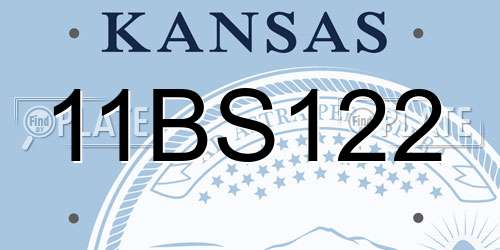11BS122 Kansas License Plate