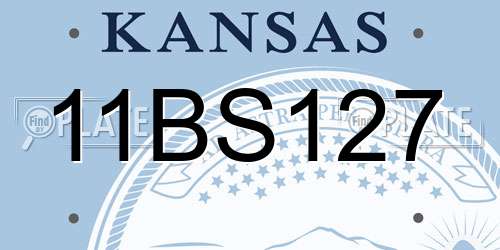 11BS127 Kansas License Plate