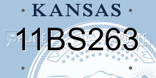 11BS263 Kansas License Plate