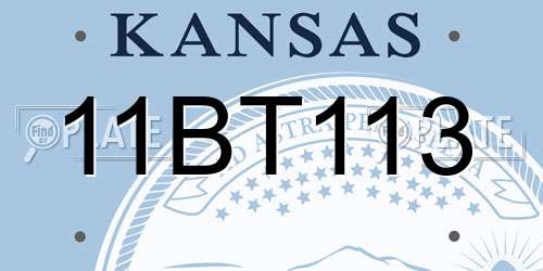 11BT113 Kansas License Plate